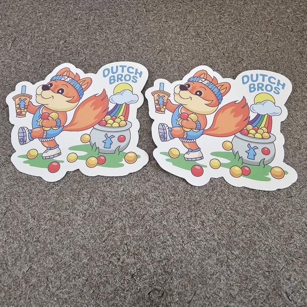 Dutch Bros March‎ 2024 Stickers Pot of Gold Boba Bubbles Lot of 2